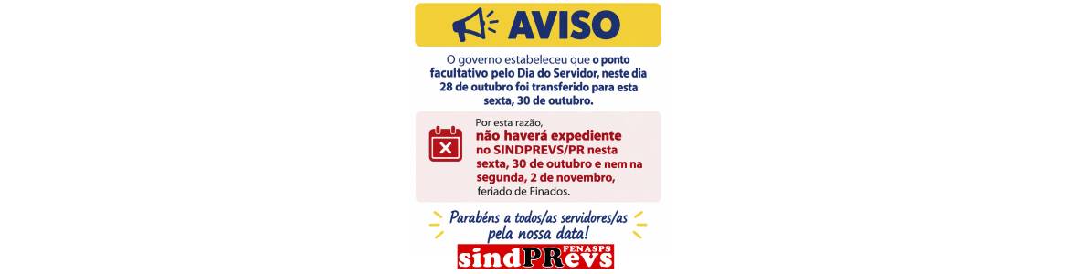 aviso de feriado 30 out e 2 nov