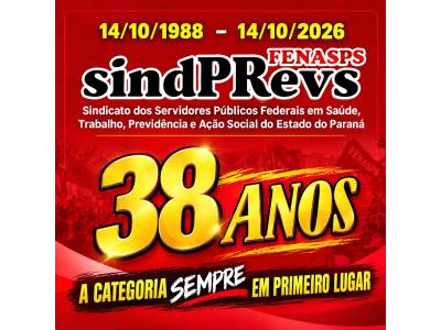banner SINDPREVS 38 ANOS